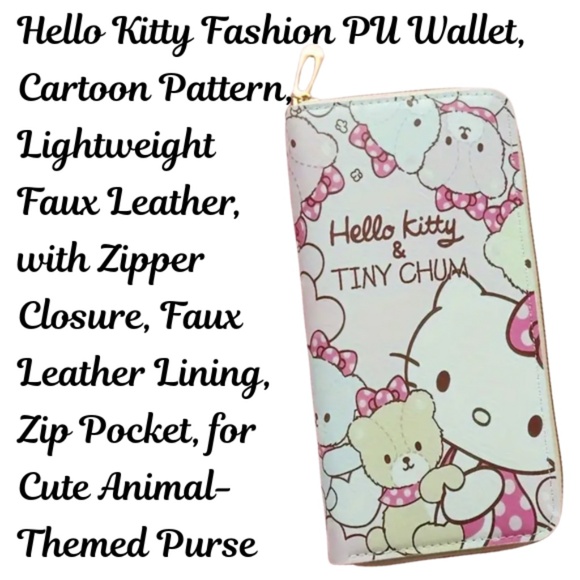 Hello Kitty & Tiny Chum Decor Fully Zippable Hello Kitty Wallet - Brand New - Picture 2 of 5